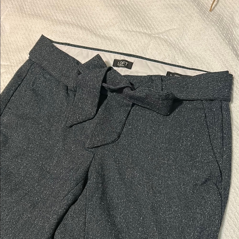 LOFT Gray Paperbag Waist Pants